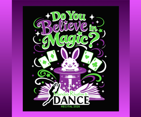 Manda’s Rhythm & Dance 21st annual recital, “Do You Believe in Magic?” logo